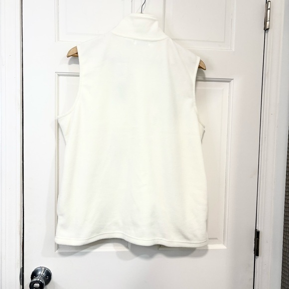 NWT Vintage Hastings & Smith Fleece Vest Ivory Full Zip Holly Snowflake Soft PXL - Picture 7 of 13
